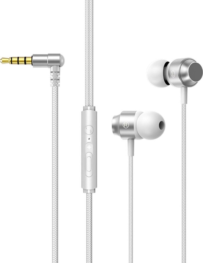 Bedrade oortjes - In Ear Oordopjes - Oortjes met Draad en Microfoon - Extra Bass - 3,5mm Jack Aansluiting - 120cm kabel - 3.5mm Bedrade Premium In-Ear Koptelefoon met Microfoon en Comfortabele Pasvorm - Wit