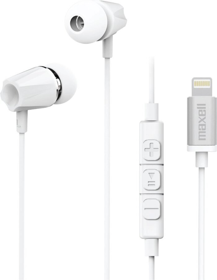Maxell Bolts+ Lightning Oordopjes met Ingebouwde Controller en Microfoon - Wit (304487)