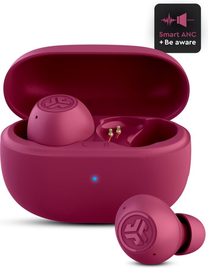 JLAB Go POP ANC Draadloze oordopjes - Noise Cancelling Oortjes - Bluetooth Multipoint - 24 uur speeltijd - Met Microfoon - Draadloos - Geschikt voor Android en Apple - Fuchsia