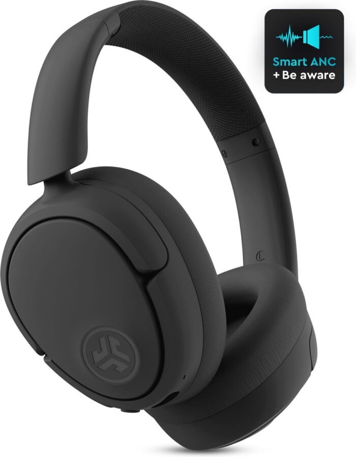JLAB Jbuds LUX ANC Koptelefoon Draadloos - Noise Cancelling Hoofdtelefoon – 70 Uur Speeltijd – Be Aware Audio – Bluetooth Multipoint – Aanpasbare Equalizer Instellingen – Inklapbaar Design Met Zachte Oorkussens - Zwart