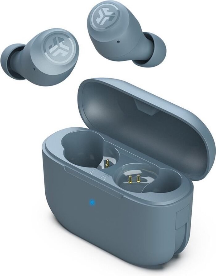 JLAB Go POP Draadloze oordopjes - Bluetooth - 35 uur speeltijd - Be Aware Audio - Met Microfoon - Oortjes Draadloos - Geschikt voor Android en Apple - Ijzerblauw