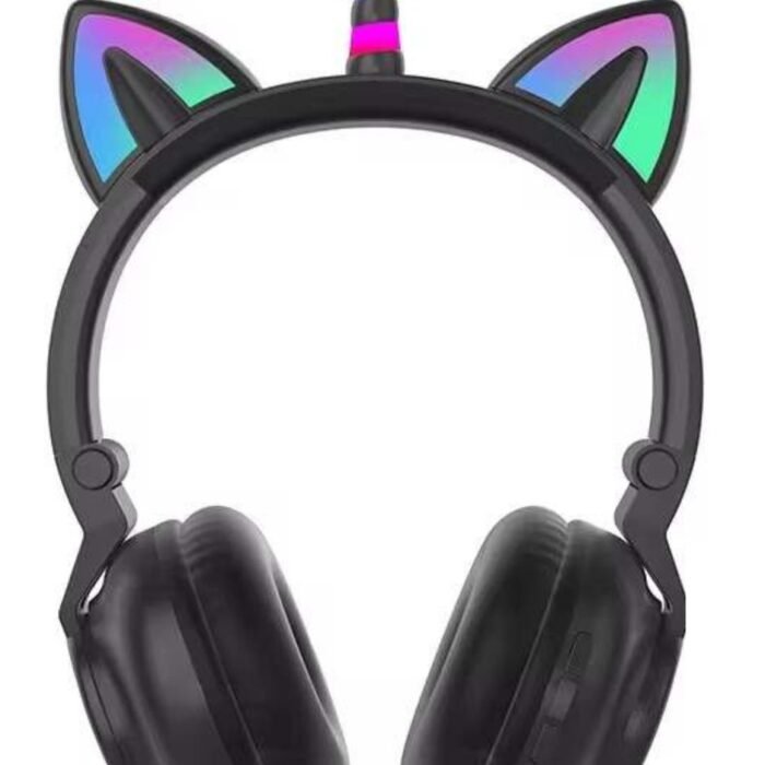 RyC Toys Kinder Hoofdtelefoon unicorn- zwart | Draadloze Koptelefoon- eenhoorn -Kids Headset-Over Ear-Bluetooth-Microfoon-unicorn-Led Verlichting