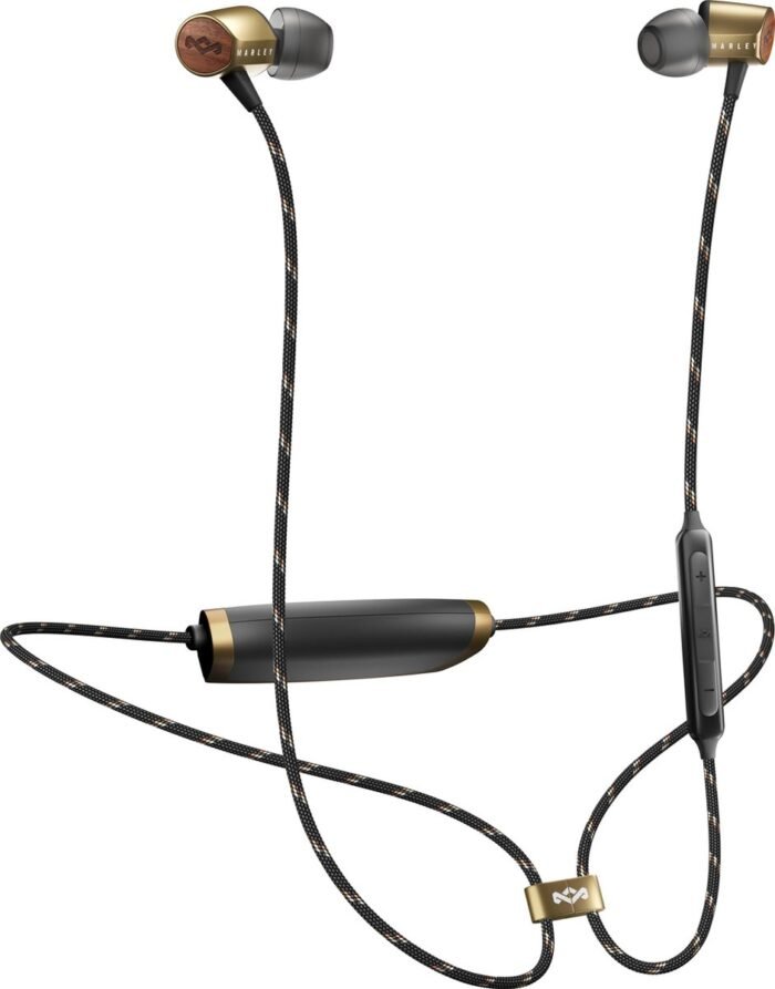 House of Marley Uplift 2 bluetooth oordopjes met nekband - oordopjes bluetooth - draadloze oortjes - duurzaamheid - goud