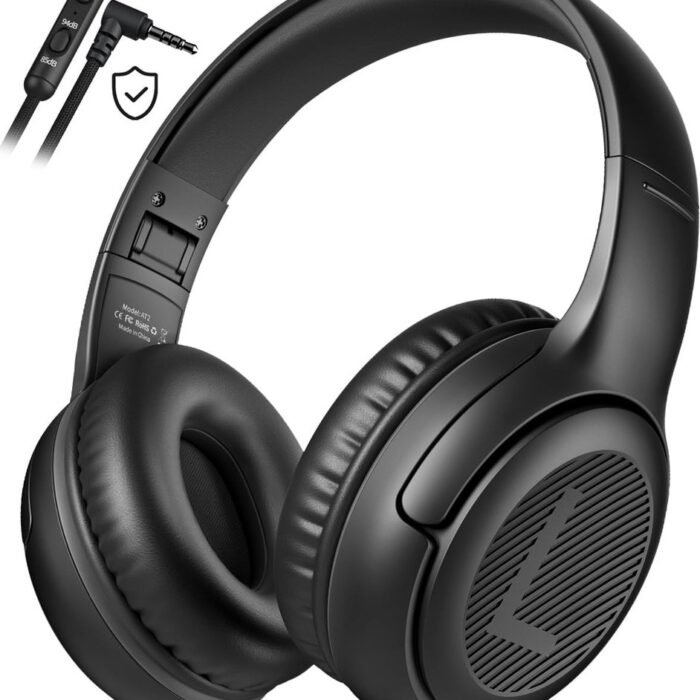 StayPowered Kinderheadset - Veilige, Comfortabele en Duurzame Hoofdtelefoon met Volumebegrenzing! - Compact Design - Hoogwaardige Geluid - HD Microfoon - Ingebouwde Volumebegrenzer - Opvouwbaar - Zwart - Levering Sneller dan Aangegeven!