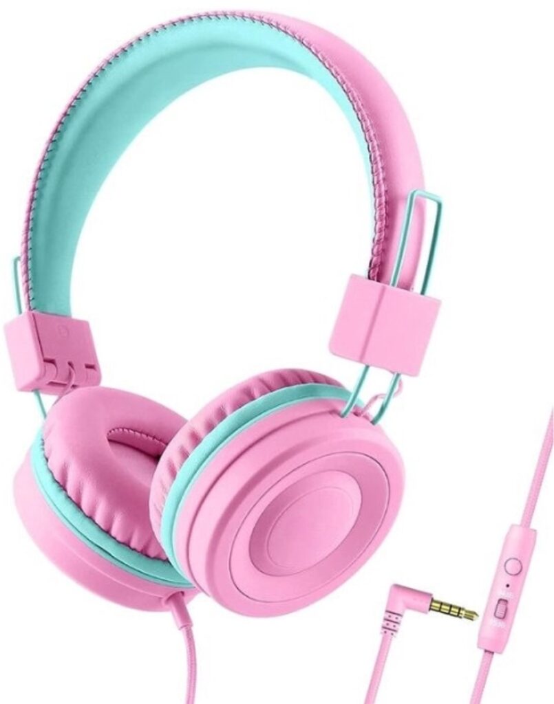 StayPowered Kinderhoofdtelefoon - Veilig en Comfortabel voor Kinderen - Volumebegrenzing - Zachte Hypoallergene Oorkussens - Verstelbare en Robuuste Hoofdband - Opvouwbaar Ontwerp - Tangle-Free Kabel - Roze - Levering Sneller dan Aangegeven!