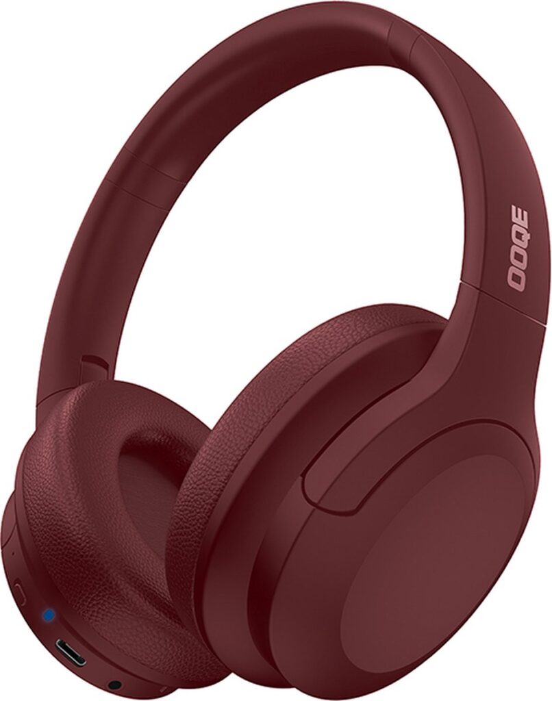 OOQE PRO HX9 - Koptelefoon | Koptelefoon Bluetooth | Koptelefoon Draadloos | Koptelefoon met Microfoon | Passive Noise Cancelling | ClearTone: Zuiver | Nieuwste Bluetooth 5.3 | Opvouwbaar | Ergonomisch | Energiezuinig: Lange Batterijduur | Rood
