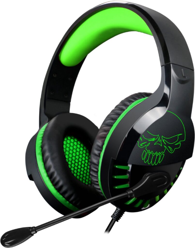Spirit of Gamer Headset – Kinder Koptelefoon - Koptelefoon - Microfoon – Geschikt Voor Headset Nintendo Switch/PS5/PS4/Xbox Series X/S/Xbox One/Pc – Ruisonderdrukkende Microfoon – Verstelbare hoofdband – Helder geluid – Zwart/Groen