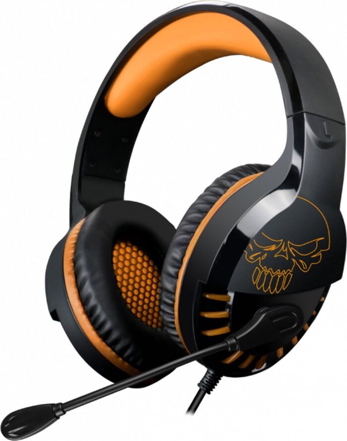 Spirit of Gamer Headset – Kinder Koptelefoon - Koptelefoon - Microfoon – Geschikt Voor Headset Nintendo Switch/PS5/PS4/Xbox Series X/S/Xbox One/Pc – Ruisonderdrukkende Microfoon – Verstelbare hoofdband – Helder geluid – Zwart/Oranje
