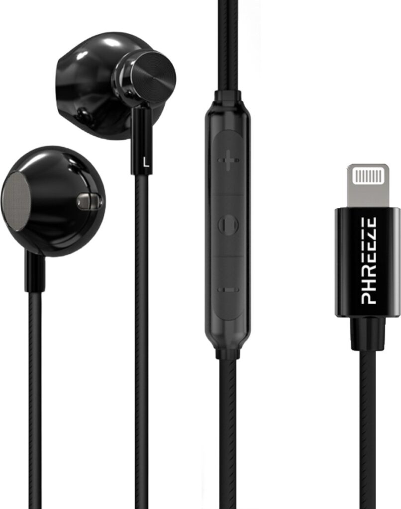Phreeze EP20 Oordopjes met Draad - Geschikt voor Apple iPhone Oortjes - Lightning Aansluiting - Bass Boost - Microfoon - Voor 14 Pro Max en ouder