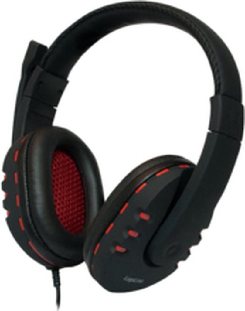 LogiLink HS0033 hoofdtelefoon/headset Bedraad Hoofdband Oproepen/muziek Zwart, Rood