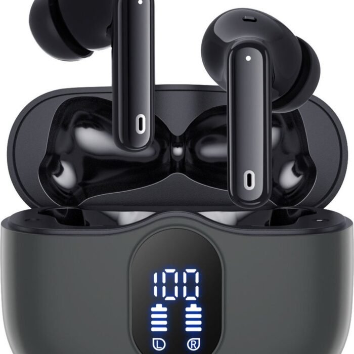 Siltcon® SoundWave Pro 1 - Draadloze Oordopjes – Bluetooth Oordopjes – Oortjes draadloos – Oordopjes draadloos - Draadloze oortjes bluetooth - Noise cancelling ANC+ENC - Universeel - BT 5.3 - Zwart