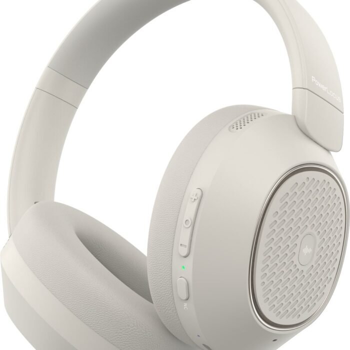 PowerLocus - Universe - Active Noise Cancelling Koptelefoon - Hybric ANC mode - 60+ uur batterijduur - Over-Ear - Microfoon - Koptelefoons - Deep Bass Modi - Sand