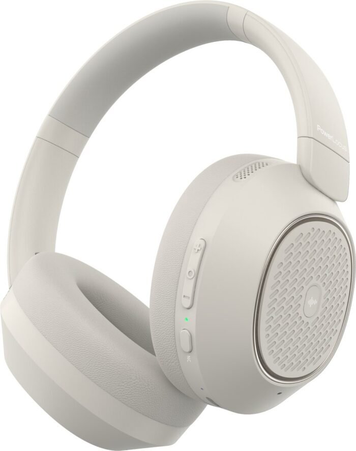 PowerLocus - Universe - Active Noise Cancelling Koptelefoon - Hybric ANC mode - 60+ uur batterijduur - Over-Ear - Microfoon - Koptelefoons - Deep Bass Modi - Sand