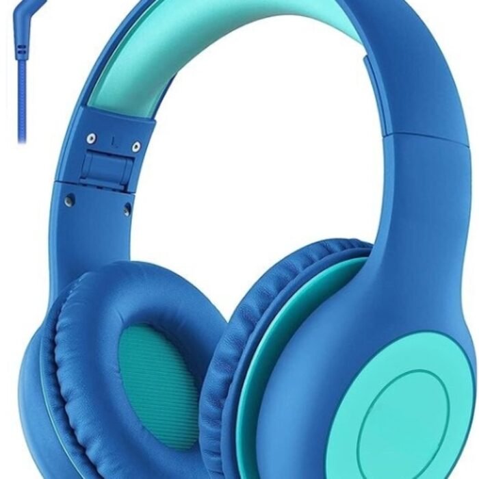 Intelectro Koptelefoon voor Kinderen - Veiligheid en Plezier in Eén! - Hoogwaardige Stereogeluid - Comfortabele Draagervaring - HD Microfoon - Ingebouwde Volumeregeling - Brede Compatibiliteit en Audio Delen - Blauw - Levering Sneller dan Aangegeven!