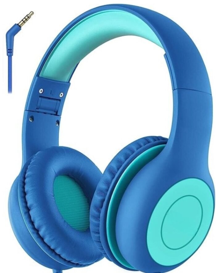 Intelectro Koptelefoon voor Kinderen - Veiligheid en Plezier in Eén! - Hoogwaardige Stereogeluid - Comfortabele Draagervaring - HD Microfoon - Ingebouwde Volumeregeling - Brede Compatibiliteit en Audio Delen - Blauw - Levering Sneller dan Aangegeven!