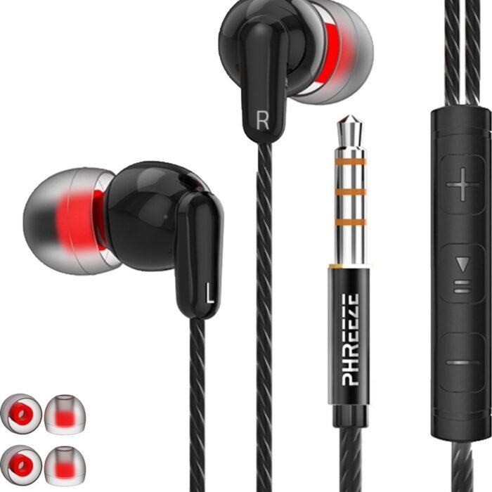 In-Ear Bedrade Oordopjes met 3,5 mm Jack Aansluiting - Sport Oortjes met Draad en Microfoon - Extra Bass - Super Comfortabel