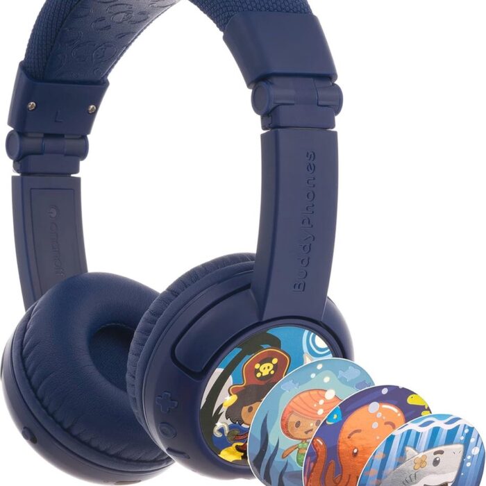 Draadloze Bluetooth-hoofdtelefoon voor kinderen met volumebegrenzing, oorkussens, opvouwbaar en 20 uur batterijduur