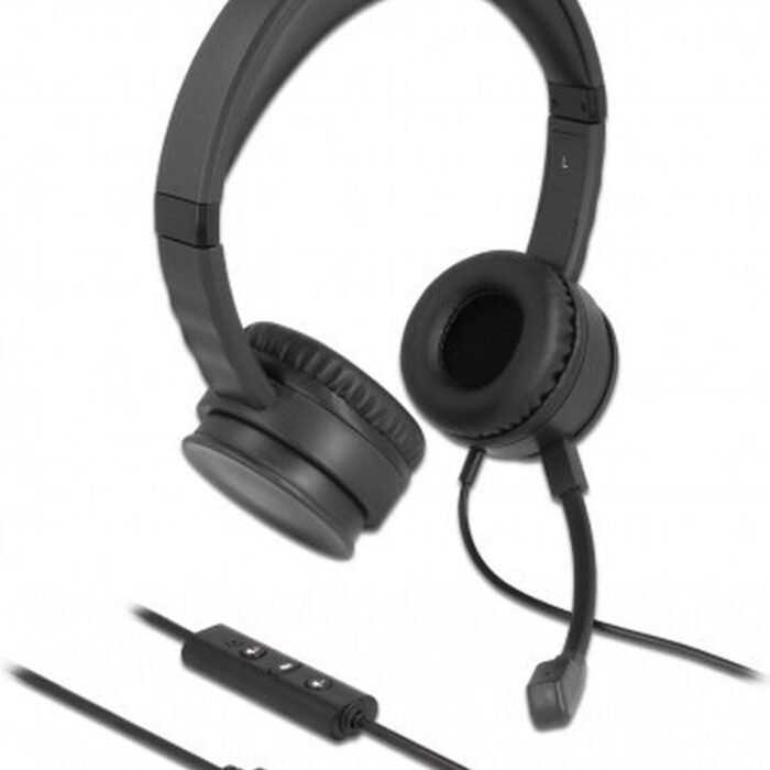 USB Stereo-headset met kabel afstandsbediening en Quick-Mute-knop voor pc en laptop