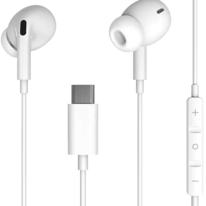 Bedrade Oordopjes - Siliconen Eartips - Oordopjes met draad en microfoon USB-C aansluiting – Wit