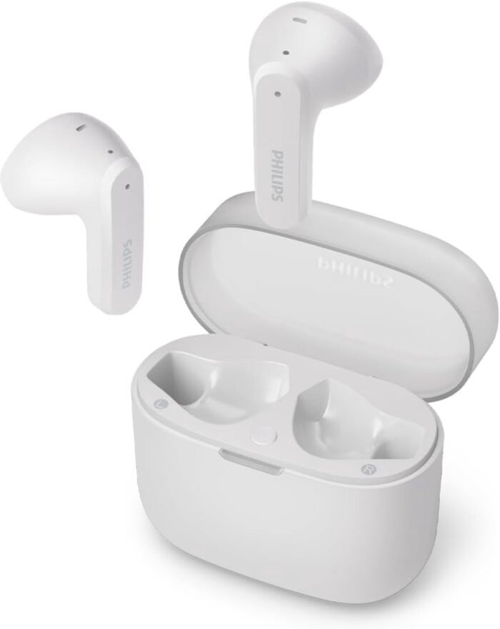 Philips Sound TAT2139 True Wireless In Ear Bluetooth Headphones - Kleine oordopjes, Geweldige kwaliteit, Natuurlijk geluid met dynamische bass, Duidelijke gesprekken en Kleine oplaadhoes - Wit