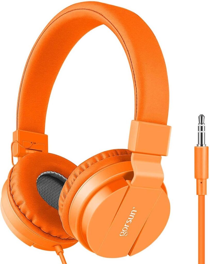 iPad Koptelefoon Kinderen - Hoofdtelefoon Kids Verstelbaar - On-Ear Volumebegrenzing - Oranje