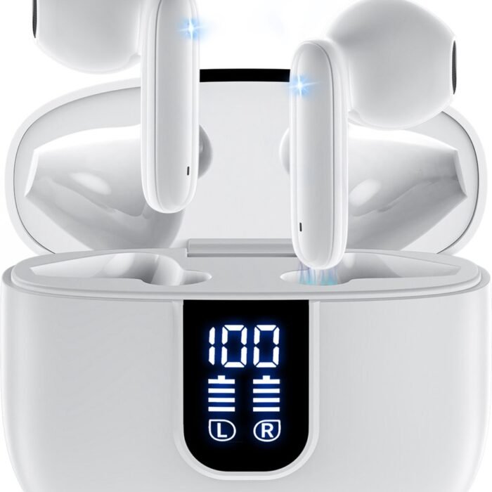Siltcon® SoundWave Pro 2 - Oortjes Draadloos - Draadloze Oordopjes – Bluetooth Oordopjes – Oordopjes Draadloos – Oortjes - Oordopjes - Draadloze Oortjes Bluetooth - Earpods geschikt - Noise cancelling ENC - Universeel - BT 5.4 - Wit
