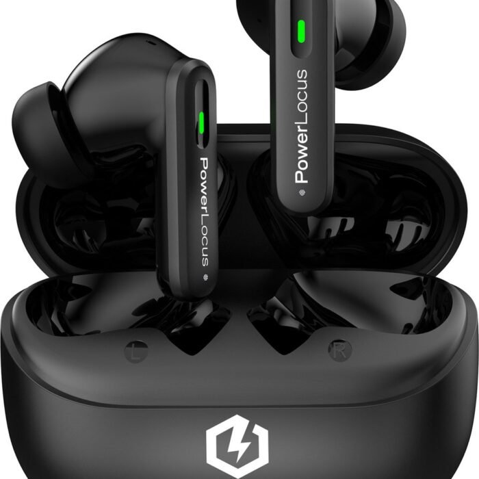 PowerLocus Fit Draadloze Oordopjes - Active Noise Cancelling - Bluetooth oordopjes - ENC Microfoon - Touch Sensor Button - Lange Batterijduur - Zweetbestendig - Zwart