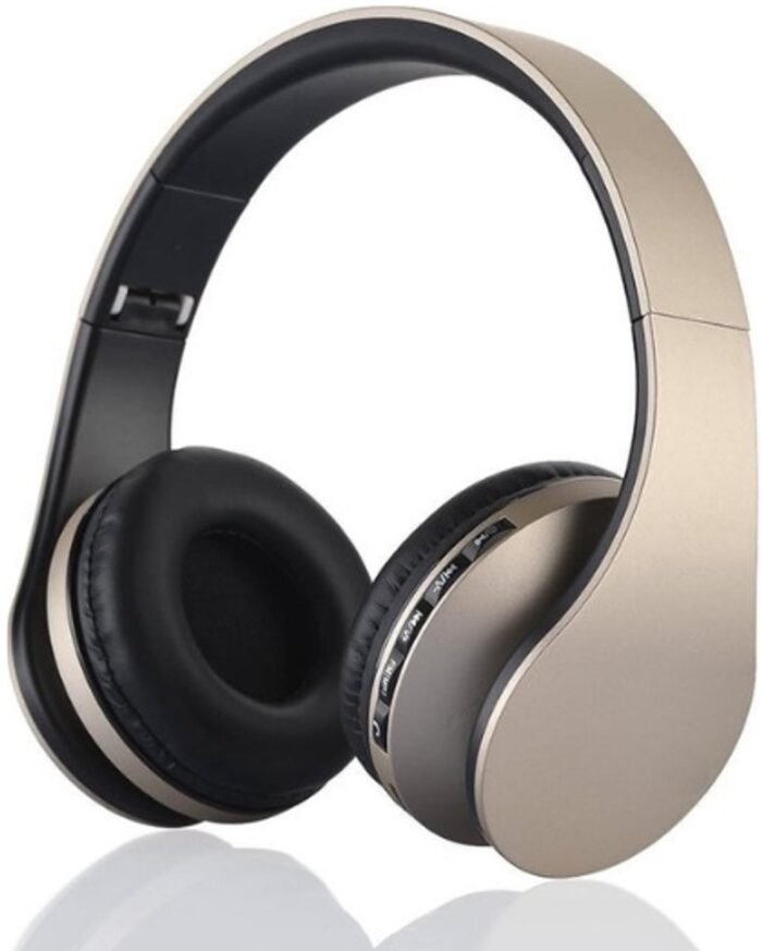 StayPowered Bluetooth Koptelefoon - HiFi Geluid voor Een Ongekende Muziekbeleving - Draadloos of Bekabeld - Ingebouwde Microfoon - Micro-SD en FM-Radio - Comfortabele Memory Foam Oorkussens - Zwart/Goud - Levering Sneller dan Aangegeven!