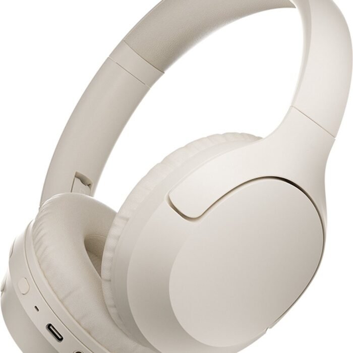 Over Ear Koptelefoon Draadloos - Draadloze Headset met Microfoon - Bluetooth 5.3 - 60 Uur Batterij - Inklapbaar - ENC Kristalheldere Gesprekken - Bluetooth Headset - Wit