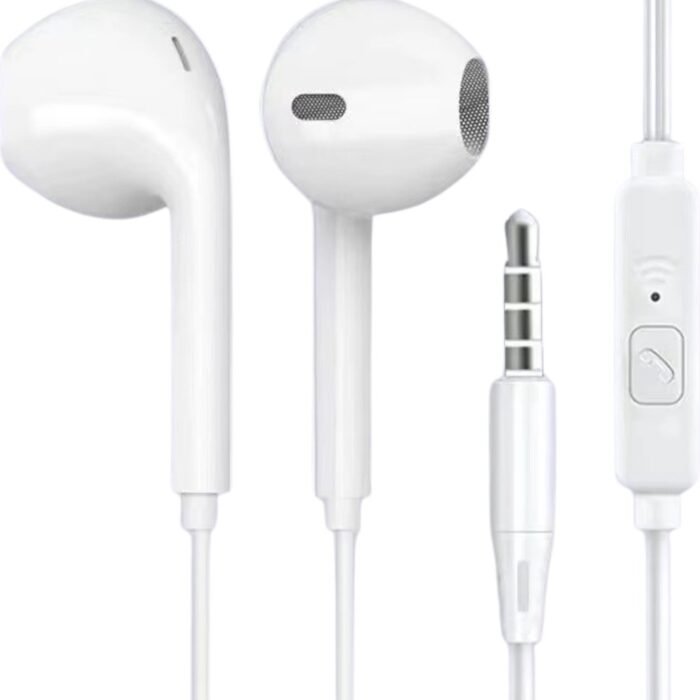 Oordoppen met draad - Met Microfoon - voor Muziek - Wit - 3.5mm