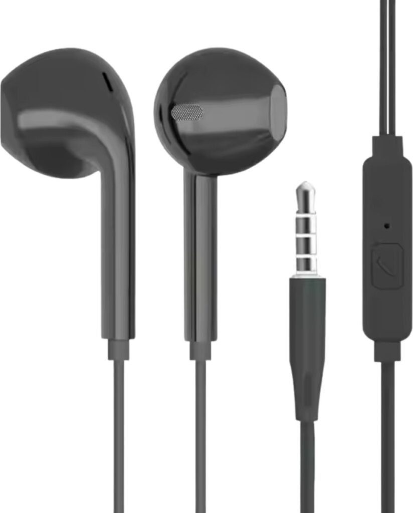 Oordoppen met draad - Met Microfoon - voor Muziek - Zwart - 3.5mm