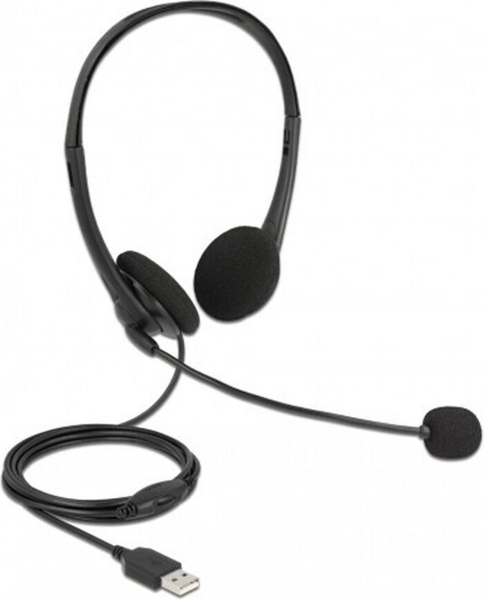 USB Stereo -headset met volumeregeling voor pc en laptop