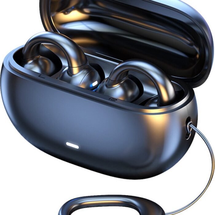 Luchtgeleiding hoofdtelefoon-Bone conduction headphone-Open Ear Koptelefoon-Oordopjes met Oplaadcase - Sport koptelefoon - Bluetooth 5.3 - Draadloos-DT4.0 gerichte geluidsoverdracht-120 uur batterijduur - zwart