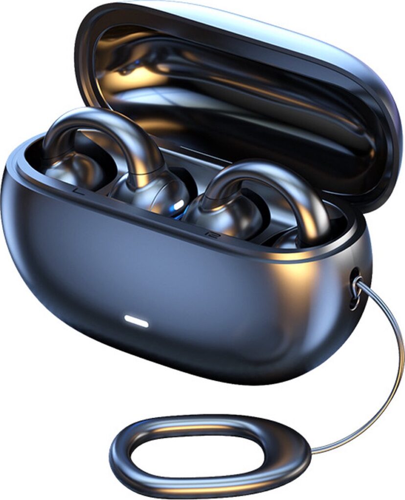 Luchtgeleiding hoofdtelefoon-Bone conduction headphone-Open Ear Koptelefoon-Oordopjes met Oplaadcase - Sport koptelefoon - Bluetooth 5.3 - Draadloos-DT4.0 gerichte geluidsoverdracht-120 uur batterijduur - zwart