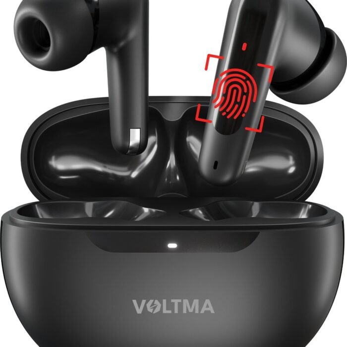 Voltma® EchoBuds - Draadloze Bluetooth 5.4 Oordopjes met Ultra-High Definition Geluid, 40-Uur Batterijduur met oplaadcase, One-Step Pairing, Ingebouwde Microfoon Bluetooth Oortjes, Draadloos Bellen, Compatibel met Android en iOs - Zwart