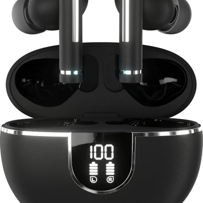 Appolix Draadloze Oordopjes met lange Baterijduur - Geschikt voor iPhone, Samsung en Meer - Bluetooth 5.3 - IPX5 Waterdicht - Touch Bediening - Zwart