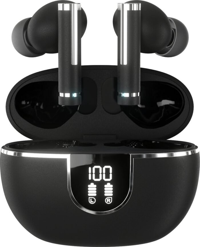 Appolix Draadloze Oordopjes met lange Baterijduur - Geschikt voor iPhone, Samsung en Meer - Bluetooth 5.3 - IPX5 Waterdicht - Touch Bediening - Zwart