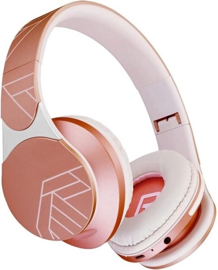 StayPowered Draadloze Koptelefoon - Geniet van Draadloos Hifi Stereo Geluid - 50mm Drivers - Zachte Oorkussens - Lange Batterijduur - Ingebouwde Microfoon - Opvouwbaar Design - Roze - Levering Sneller dan Aangegeven!