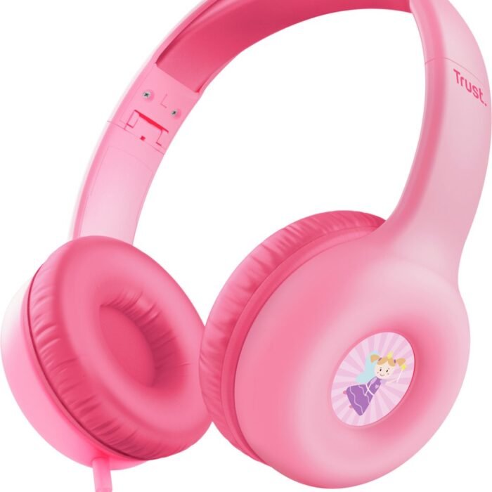 Trust Nouna - Koptelefoon voor kinderen - Bedraad - Incl. Stickers - Roze