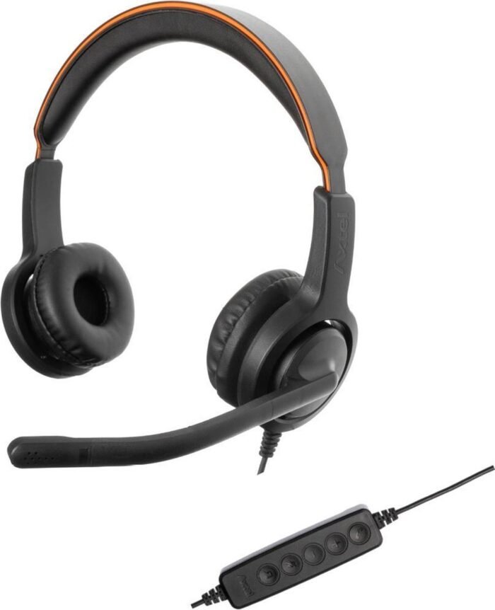 Axtel Voice UC40 duo NC USB koptelefoon voor PC/Laptop | Office Headset, Thuiswerk en Muziek | Skype for Business