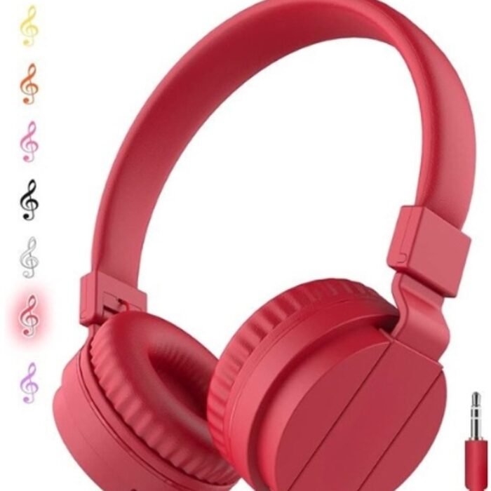 StayPowered Kinderhoofdtelefoon - Perfect Geluid en Comfort voor Jonge Luisteraars - Lichtgewicht - Opvouwbaar Design - Superzachte Oorkussens - Verstelbare Hoofdband - Krachtige 40 mm Drivers - Rood - Levering Sneller dan Aangegeven!
