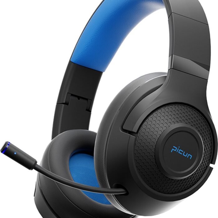 Picun BG-01 Draadloze Koptelefoons - Gaming Headset - Over-ear - Dubbele modus （Bedrade/Bluetooth）- Multi platform - Zwart blauw