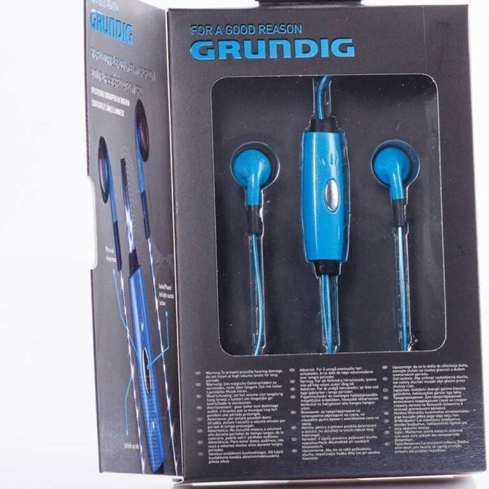 Oortelefoon glow led blauw & Rood Grundig Cb met mic inc usb-kabel