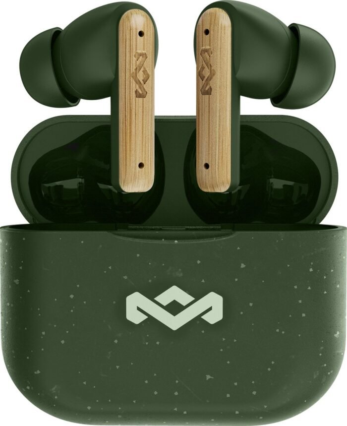 House of Marley Little Bird Draadloze Oordopjes - Oortjes Draadloos - Bluetooth - 24 uur speeltijd - Eco Friendly Design - Quickcharge - Groen