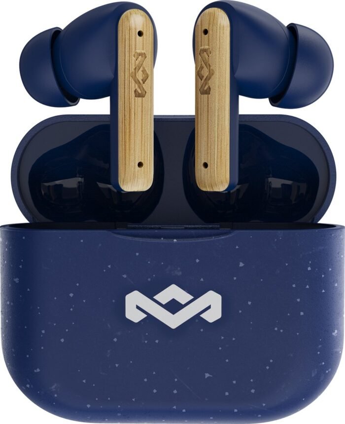 House of Marley Little Bird Draadloze Oordopjes - Oortjes Draadloos - Bluetooth - 24 uur speeltijd - Eco Friendly Design - Quickcharge - Blauw