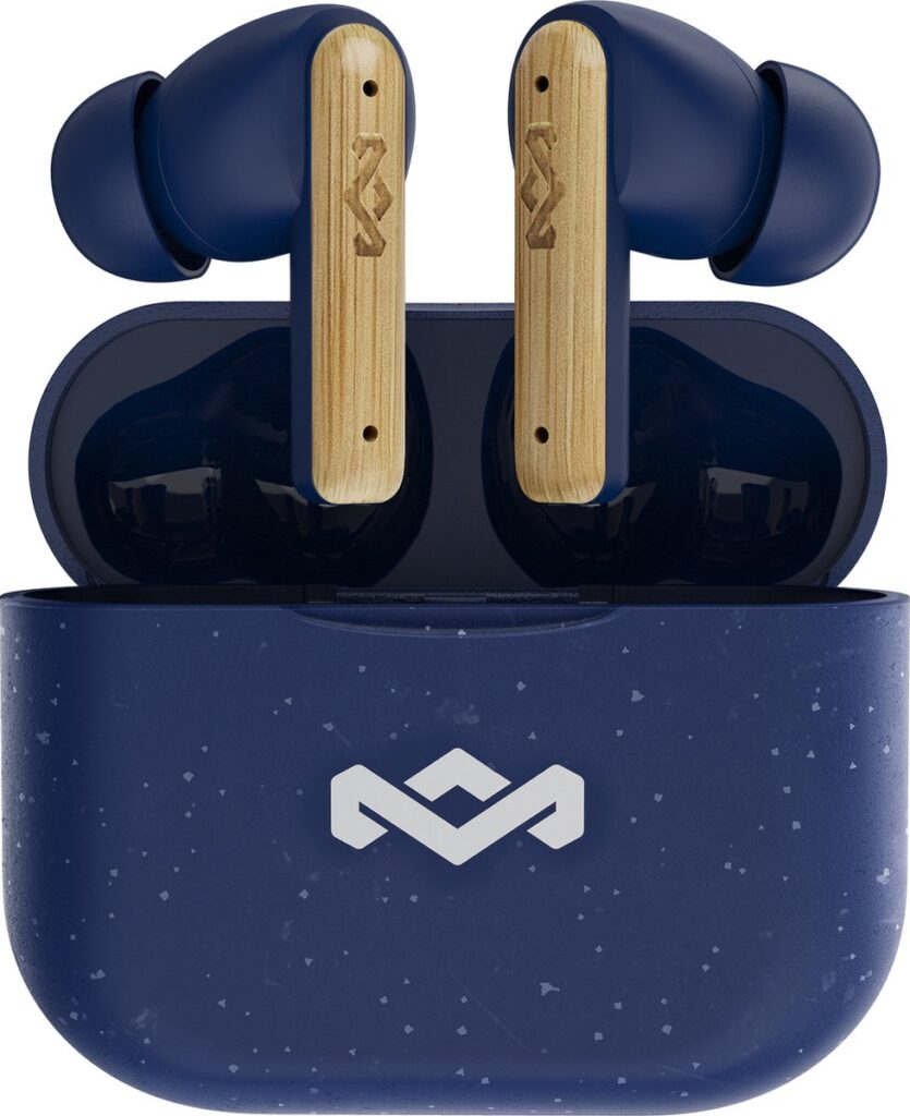 House of Marley Little Bird Draadloze Oordopjes - Oortjes Draadloos - Bluetooth - 24 uur speeltijd - Eco Friendly Design - Quickcharge - Blauw