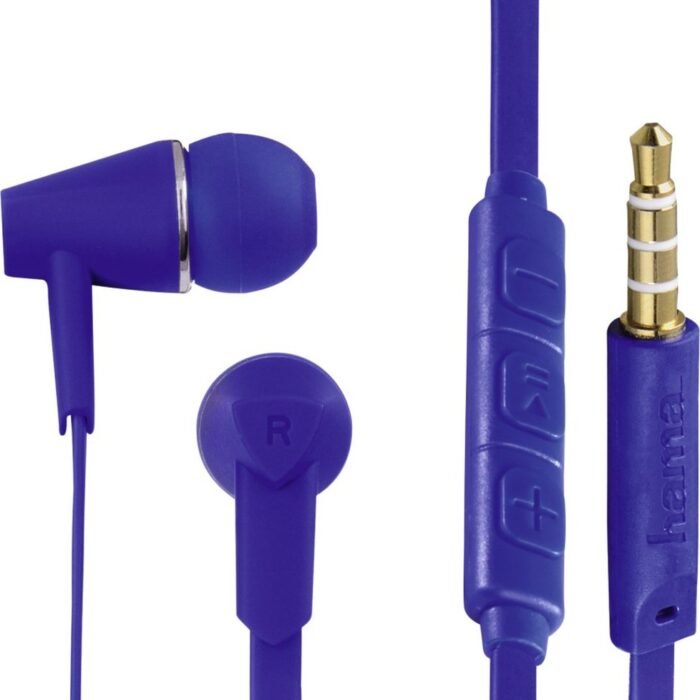 Hama Koptelefoon "Joy", in-ear, microfoon, platte kabel, blauw