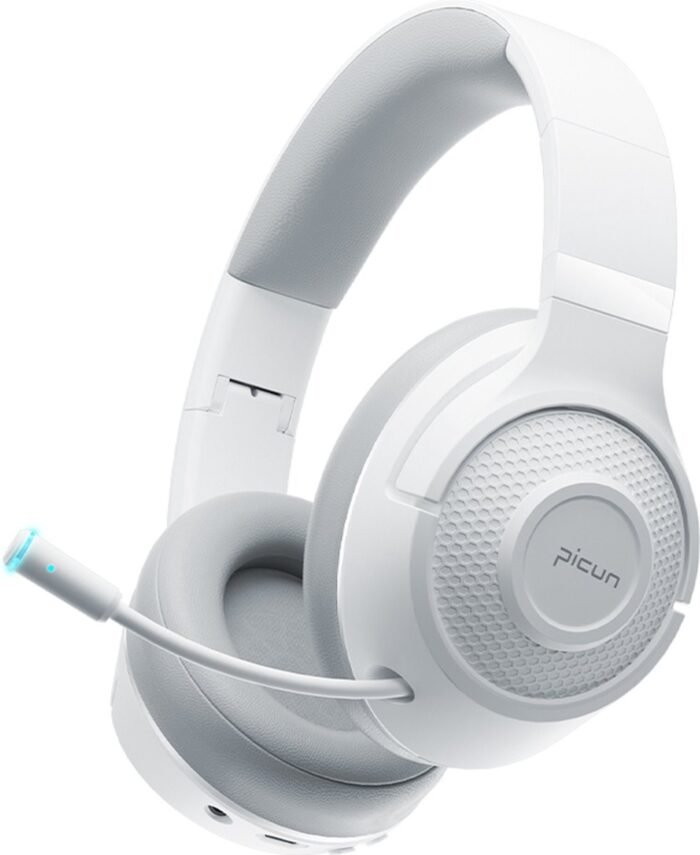 Picun BG-01 Gaming Headset - Draadloze Koptelefoons - Over ear - Dubbele modus （Bedrade/Bluetooth）- Multi platform - Wit