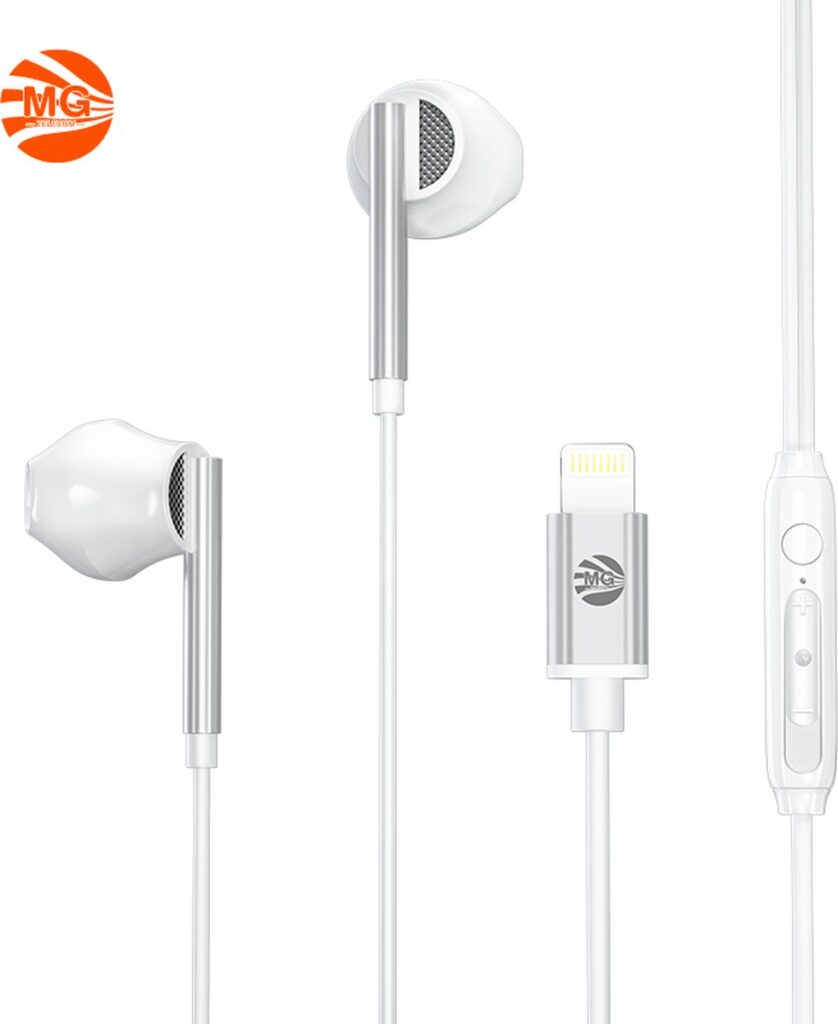 MG HS166 Stereo oordopjes - lightning aansluiting - Wit