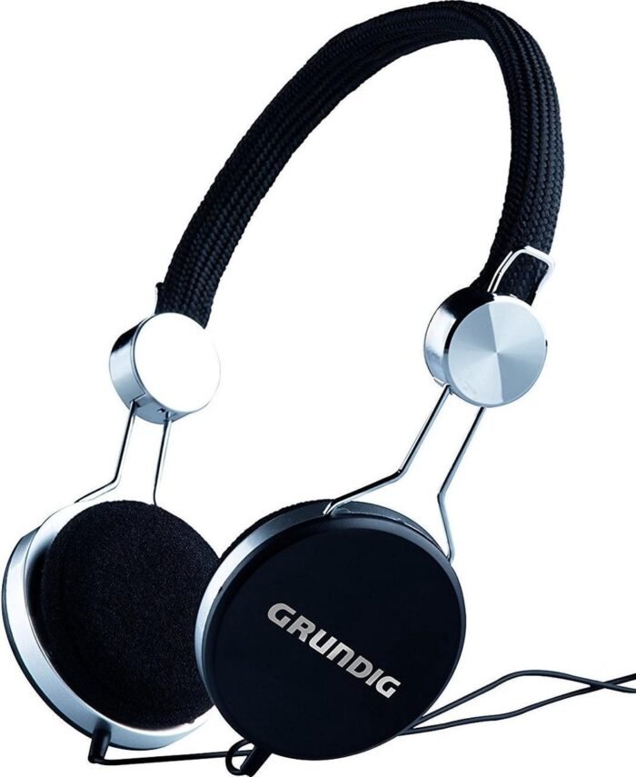 Koptelefoon hoofdtelefoon zwart black on black met chromen kop